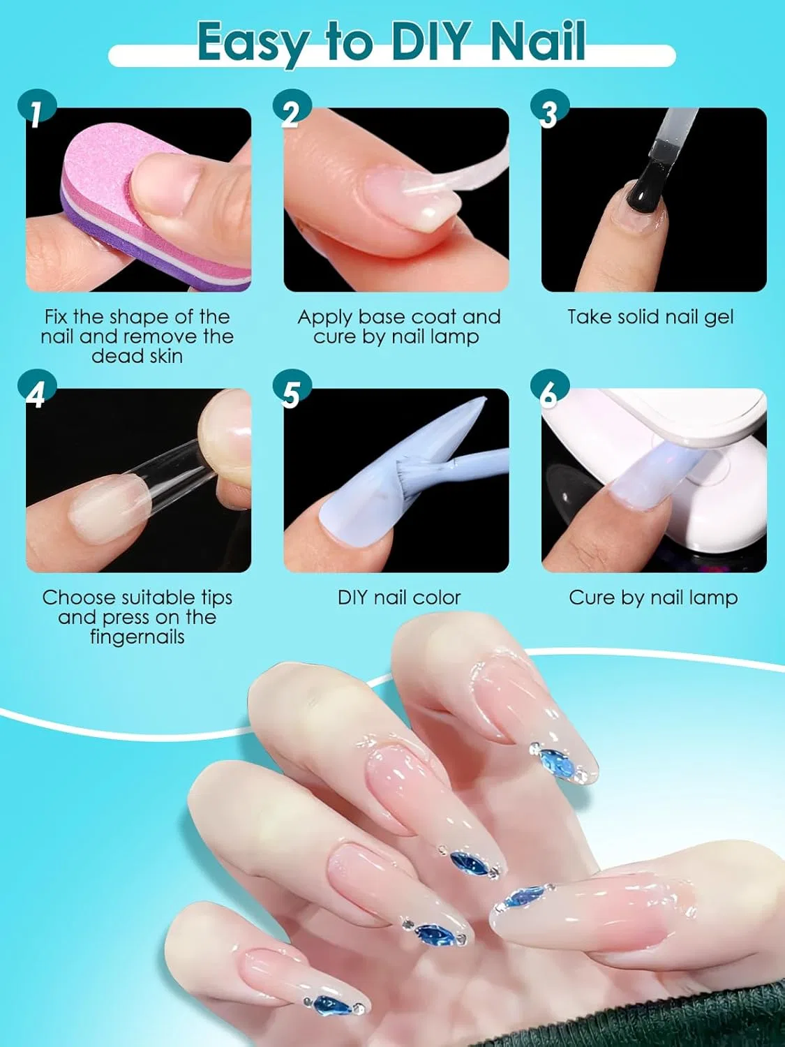 Набор типсов для гелевых ногтей «Стилет» (240 шт.) Adonafy, Stiletto Nail — фото 4