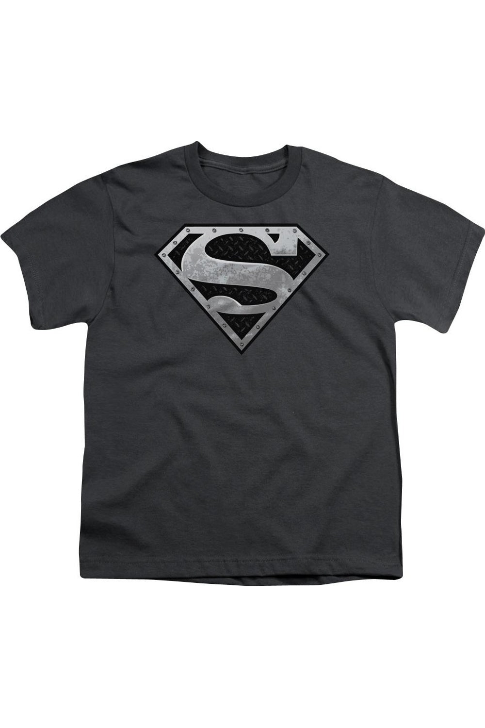 

Футболка с суперметаллическим щитом Супермена для детей с коротким рукавом Gildan, Charcoal