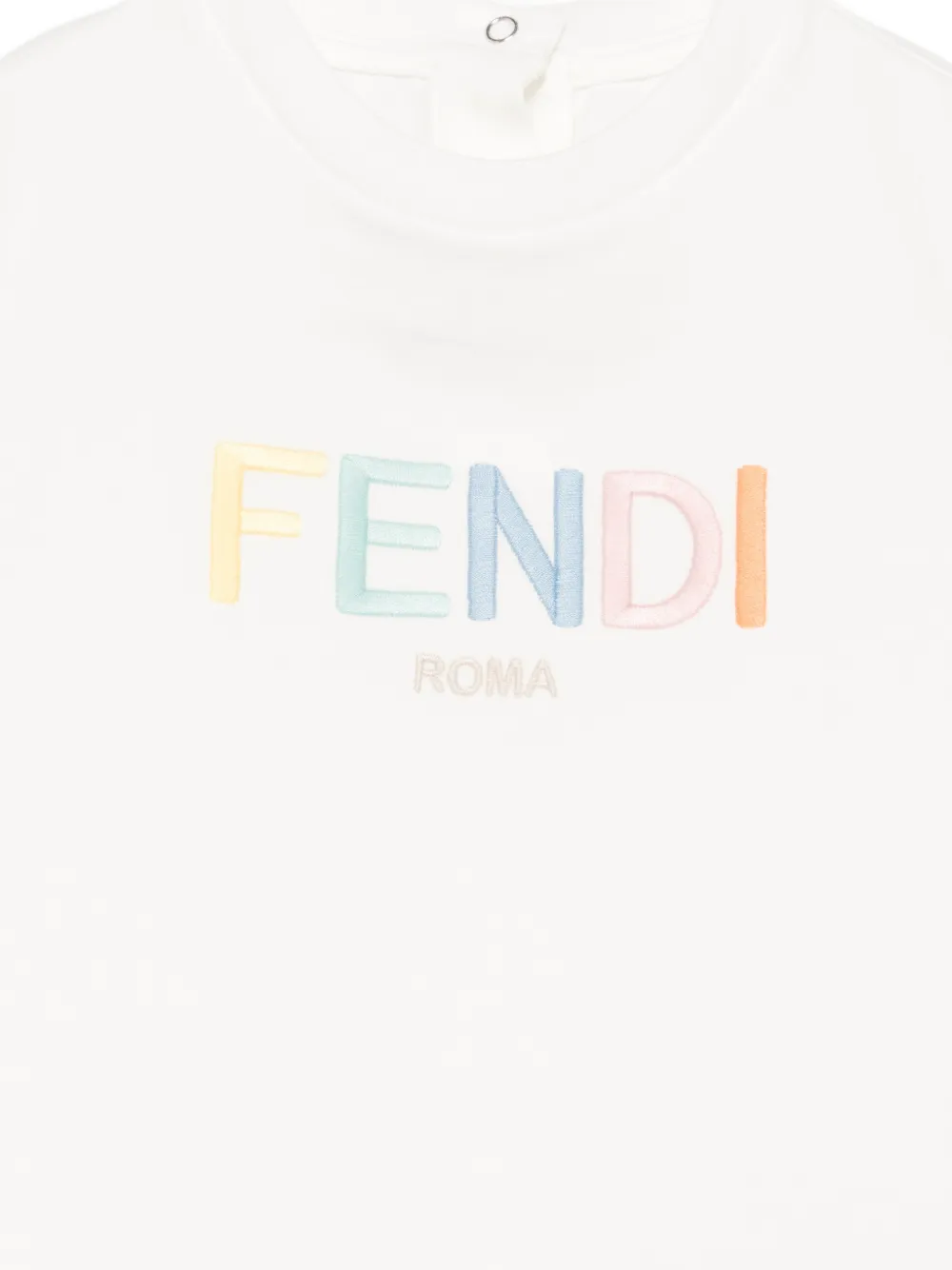 Футболка с многоцветным логотипом Fendi Kids, белый — фото 3