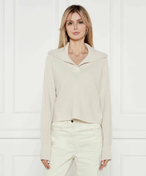 

Шерстяной свитер с вермутом Loose fit Max&Co., белый