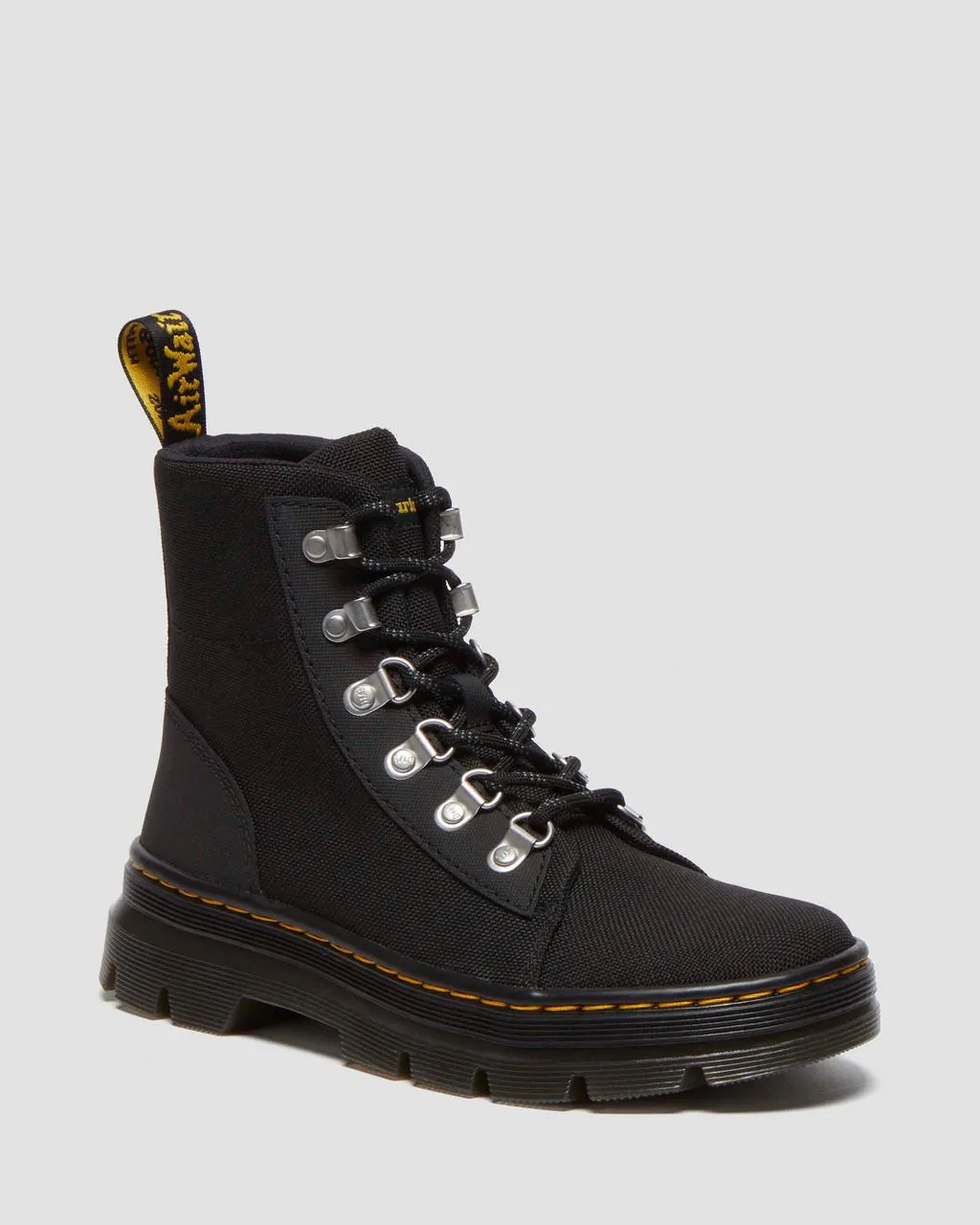 

Dr. Martens Combs Женские повседневные ботинки из полиэстера, цвет Black — Ajax+Extra Tough Poly