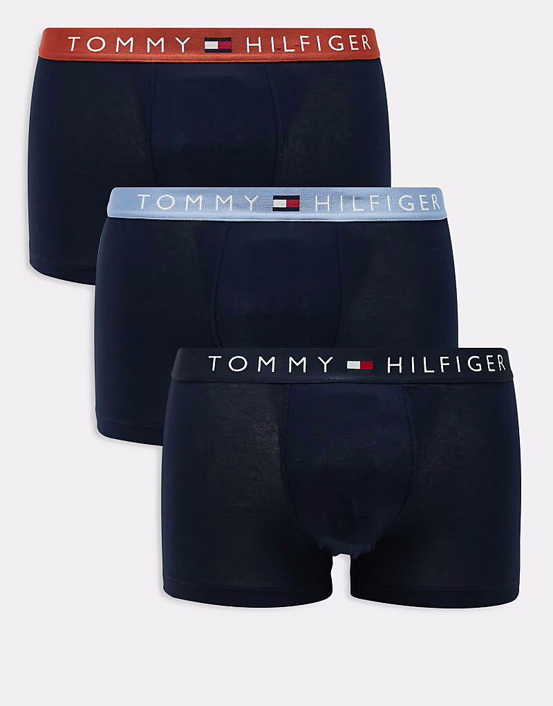

Комплект из 3-х трусов Tommy Hilfiger Original темно-синего цвета с темно-синим/медно-синим поясом