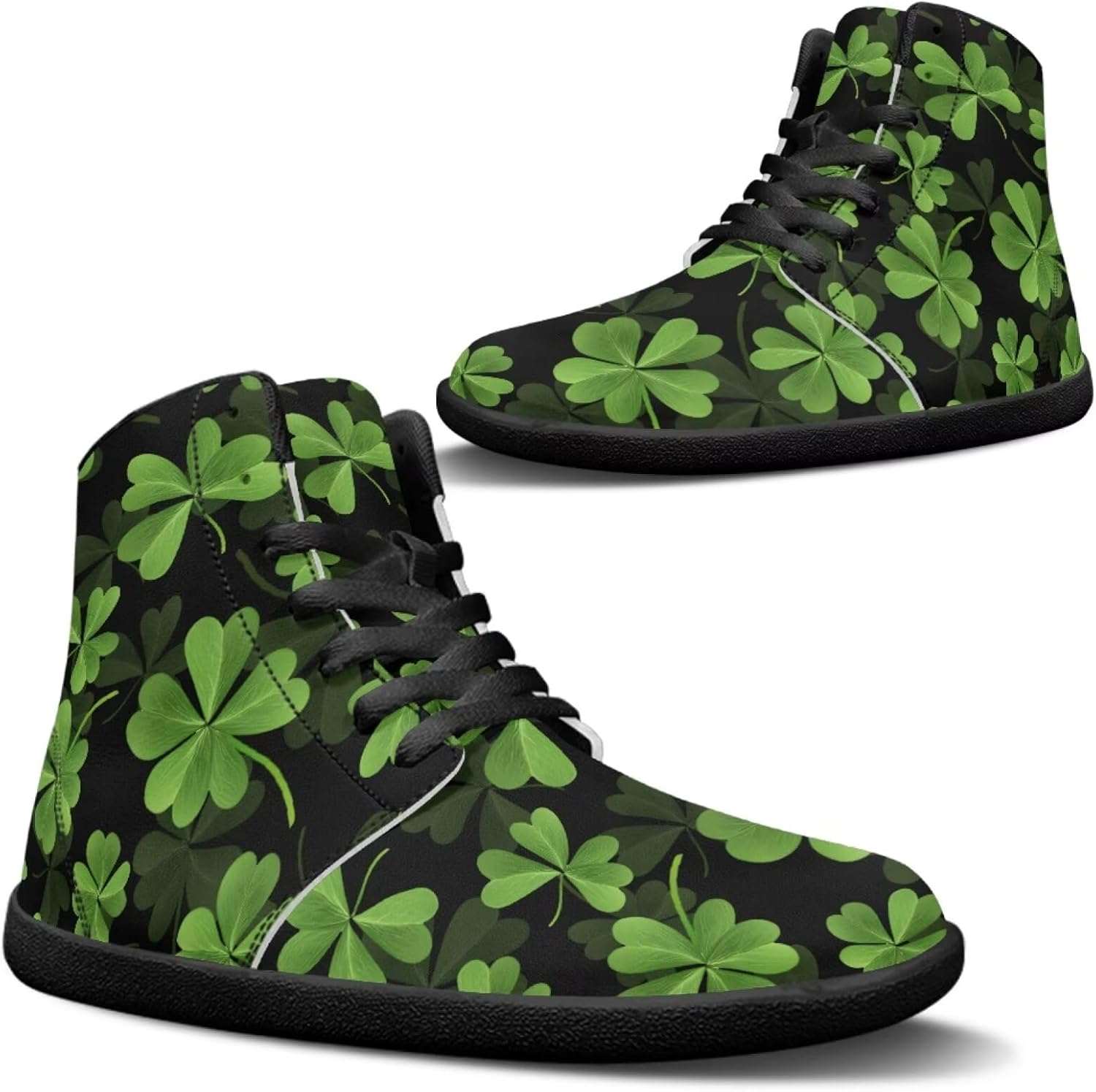 

Мужские кроссовки Jeiento из искусственной кожи для Дня Святого Патрика с широким носком, для ходьбы, высокие повседневные обувь, зеленый