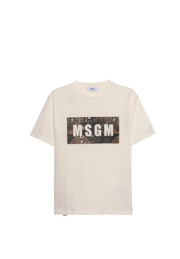 Футболка, хлопок, для детей Msgm, бежевый