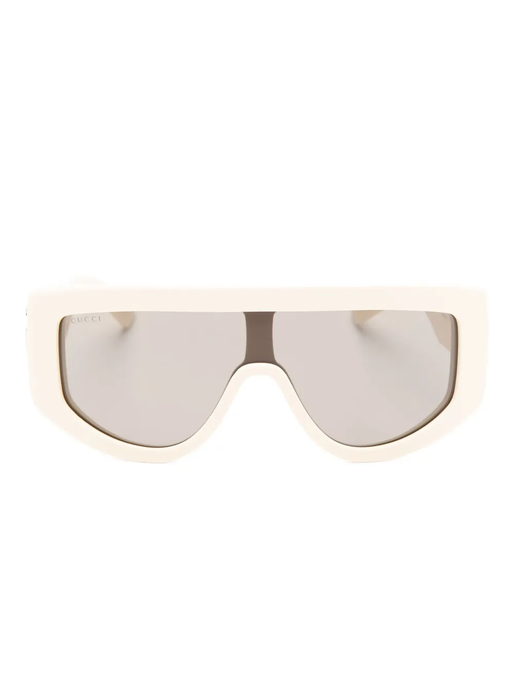 

Солнцезащитные очки с логотипом и массивной оправой Gucci, слоновая кость