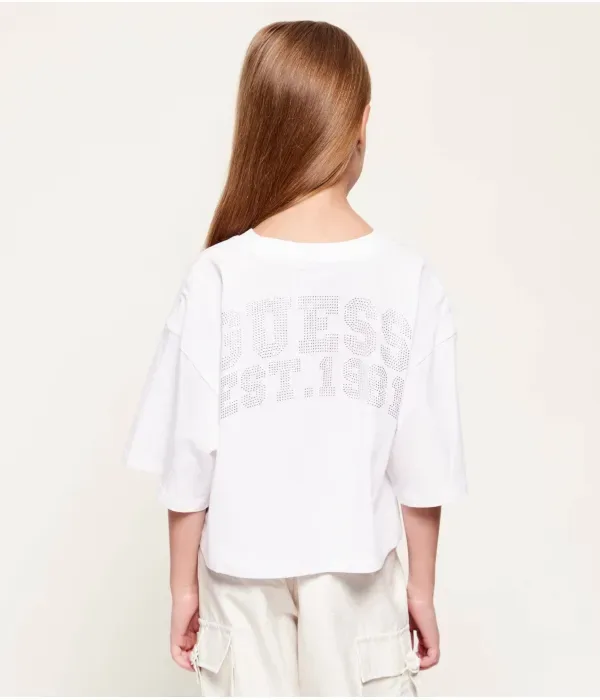 Футболка cropped fit Guess, белый — фото 3