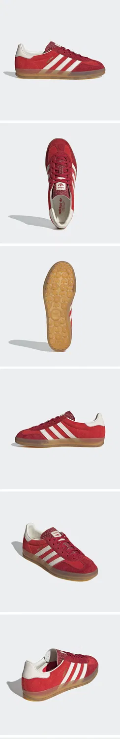 Мужские низкие кроссовки Gazelle Indoor бордово-белые от Adidas — фото 4