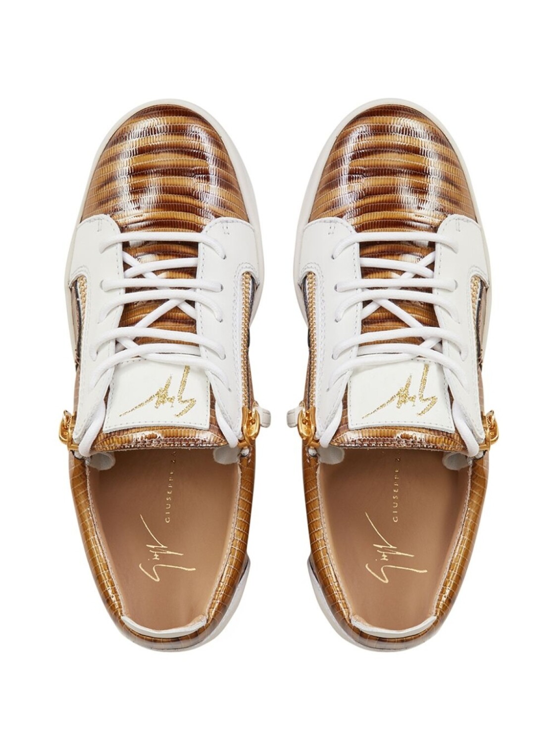 Giuseppe Zanotti кроссовки Gail с тиснением под кожу змеи, коричневый — фото 4
