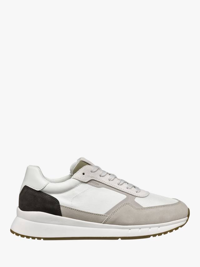 

Кроссовки на шнуровке из смеси замши branthon Geox, цвет Light Grey/White