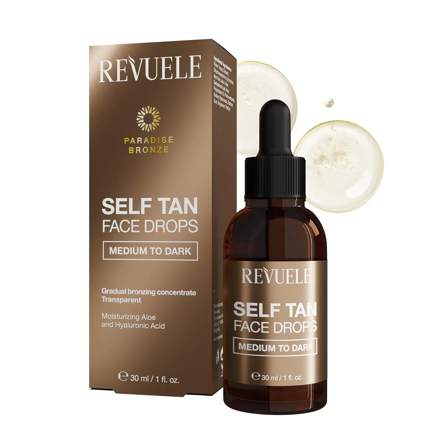Капли-автозагар для лица Revuele Medium to Dark 30 мл Revuele