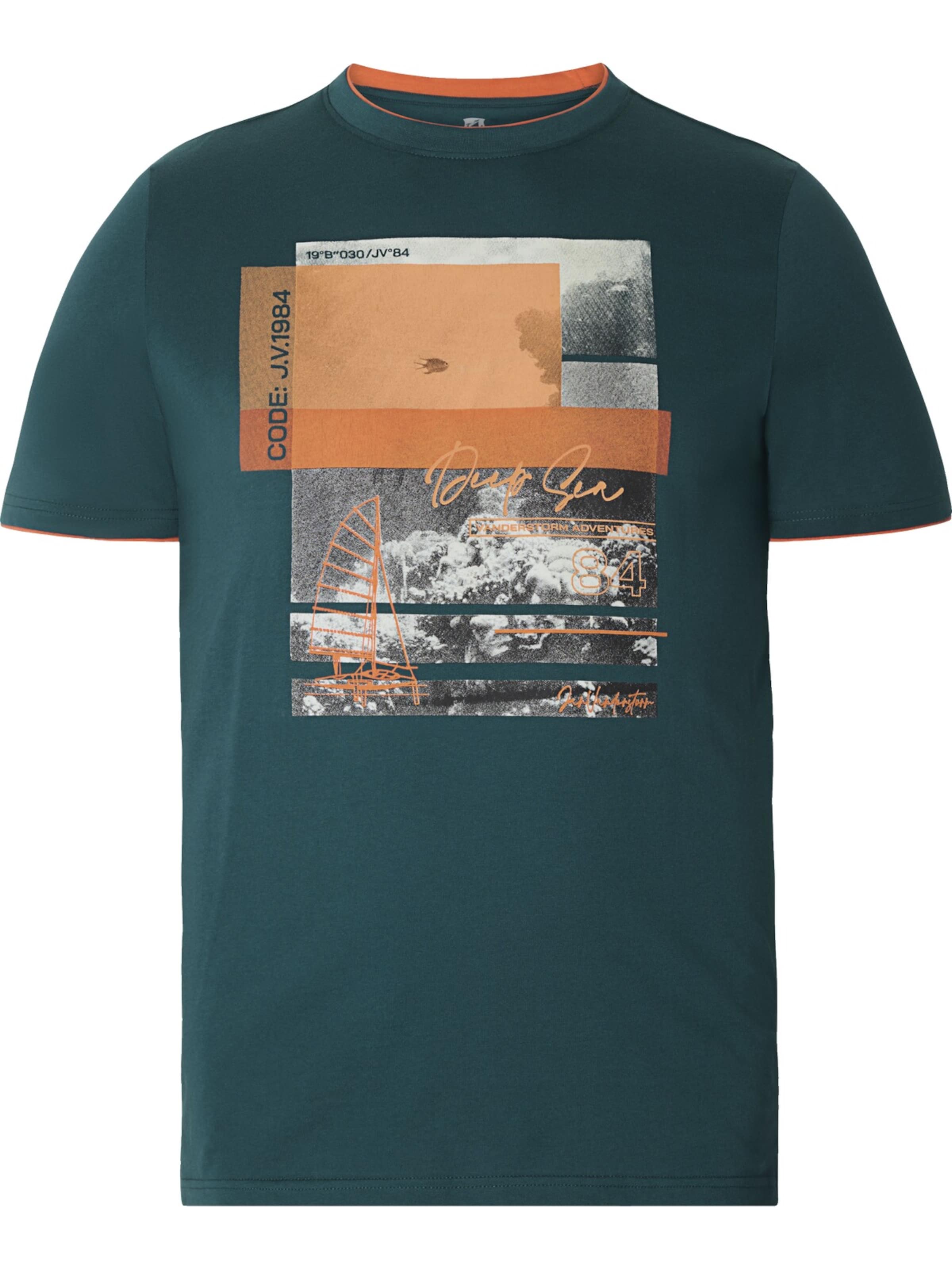 

Jan Vanderstorm Футболка 'Hakejan' в цвете Petrol