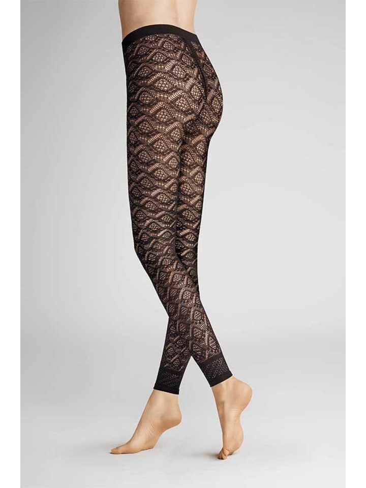

Hudson Тонкие леггинсы-колготки с графическим вязаным узором, черного цвета
