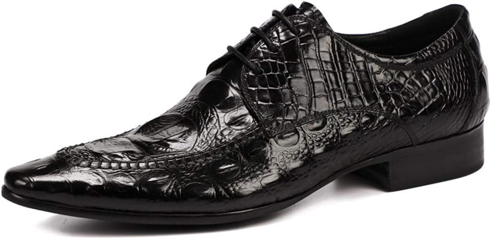 

Мужские деловые кожаные туфли, туфли для вечеринок, свадеб и банкетов с узором под крокодила, британский стиль, офисные и формальные туфли, коричневые - 41/UK 7.5/US 8 Grvpm