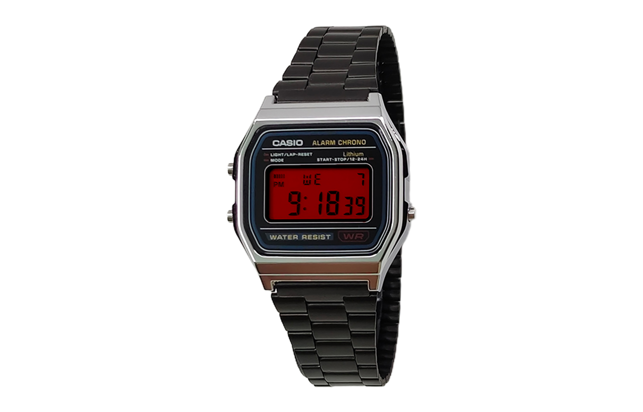 

Casio Мужские часы Retrofit Series с кварцевым механизмом, ремешком из нержавеющей стали и черным циферблатом