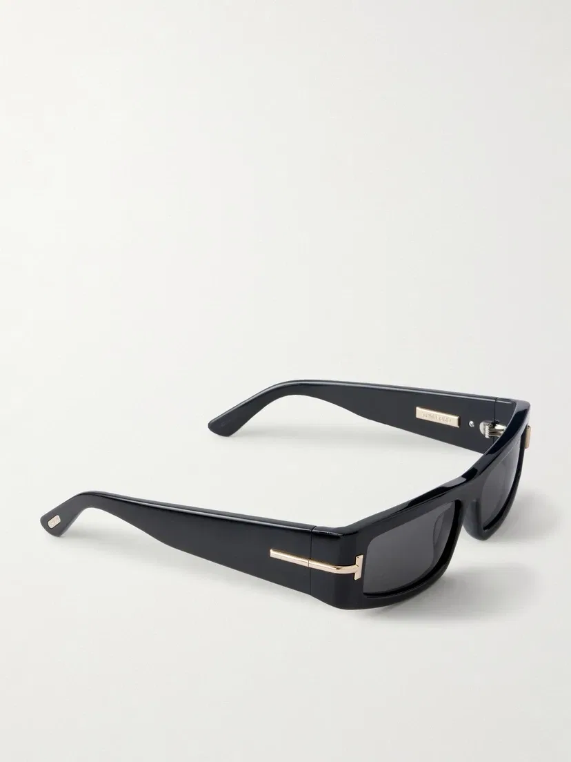 Ацетатные солнцезащитные очки в квадратной оправе TOM FORD Eyewear, черный — фото 3