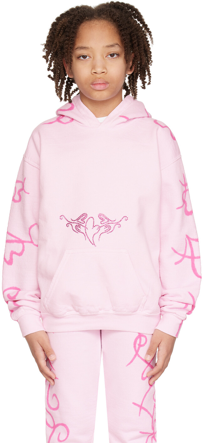 

SSENSE Эксклюзивная детская розовая толстовка с капюшоном Collina Strada, Tattoo pink