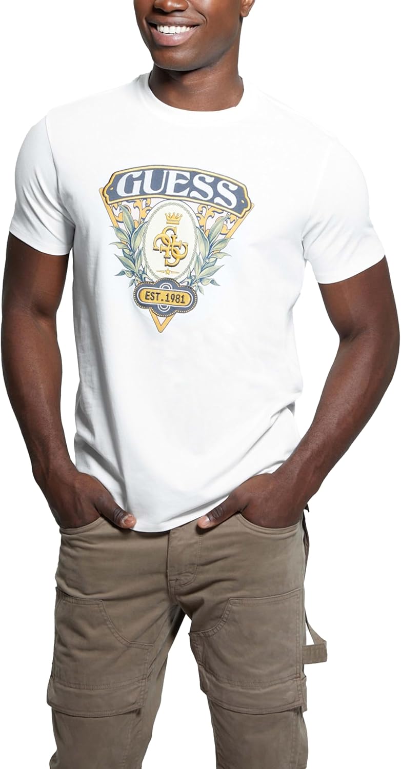 

Мужская футболка GUESS Eco Quattro G Crest Logo, Salt White, Белый, Мужская футболка GUESS Eco Quattro G Crest Logo, Salt White