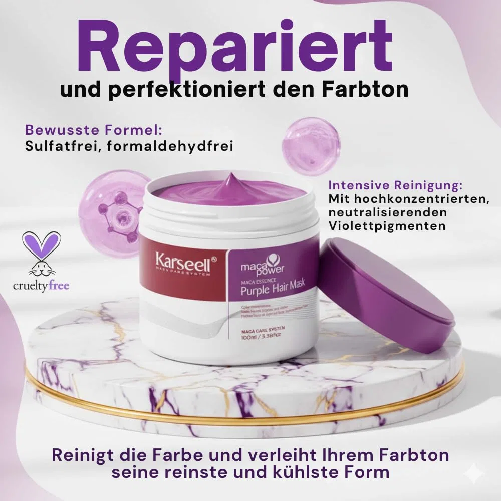 Набор Karseell MACA CARE SYSTEM: фиолетовая маска 100 мл + аргановое масло 50 мл Karseell Maca Care System — фото 4
