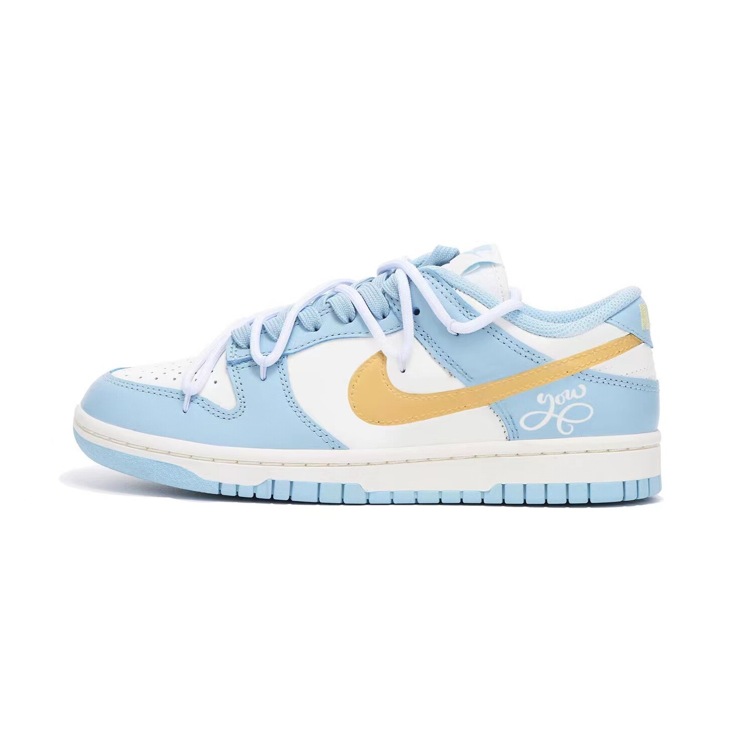 

Кроссовки Nike Dunk Skateboard Shoes Women's Low-Top Blue/Gold