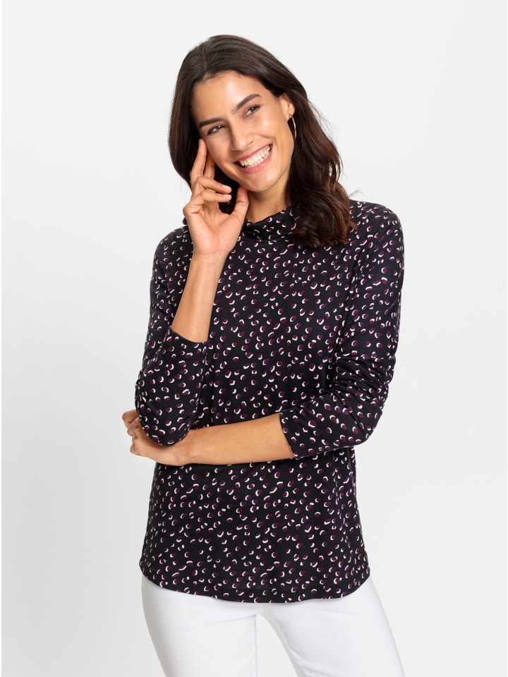 

Рубашка с высоким воротом черного цвета с виноградным принтом WITT WEIDEN