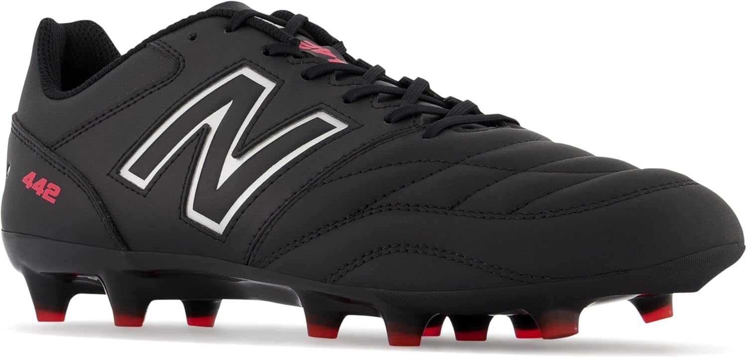 Футбольные бутсы New Balance Men's 442 V2 Team FG, черный/белый/красный — фото 2