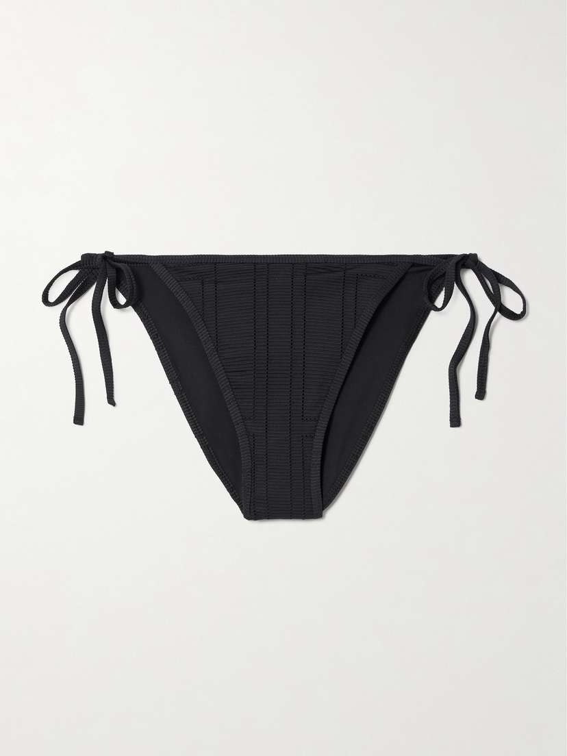 

Трусики-Бикини из переработанного трикотажа с эластичной нитью Pointelle Knit Toteme, черный