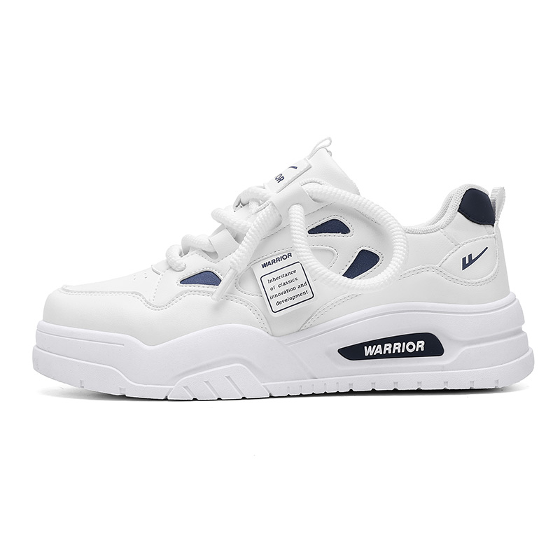 

WARRIOR Амортизирующие, износостойкие, легкие, низкие, мужские, кроссовки для скейтбординга, белые, темно-синие