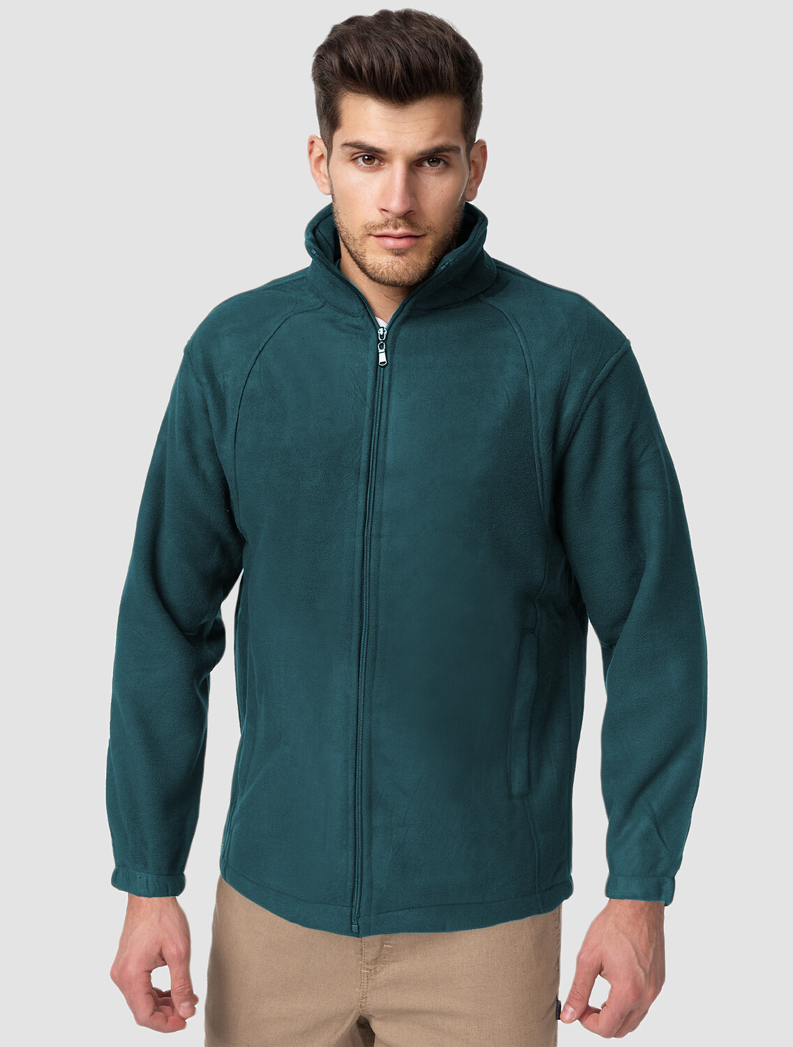 

Толстовка Arizona Shopping Fleece Jacke Full Zip Übergangsjacke ohne Kapuze, цвет Petrol