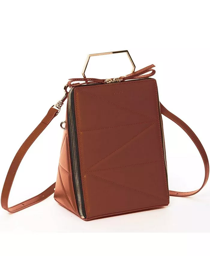 

Коричневая кожаная сумка-рюкзак для женщин Unique Convertible Crossbody Bag SUSU