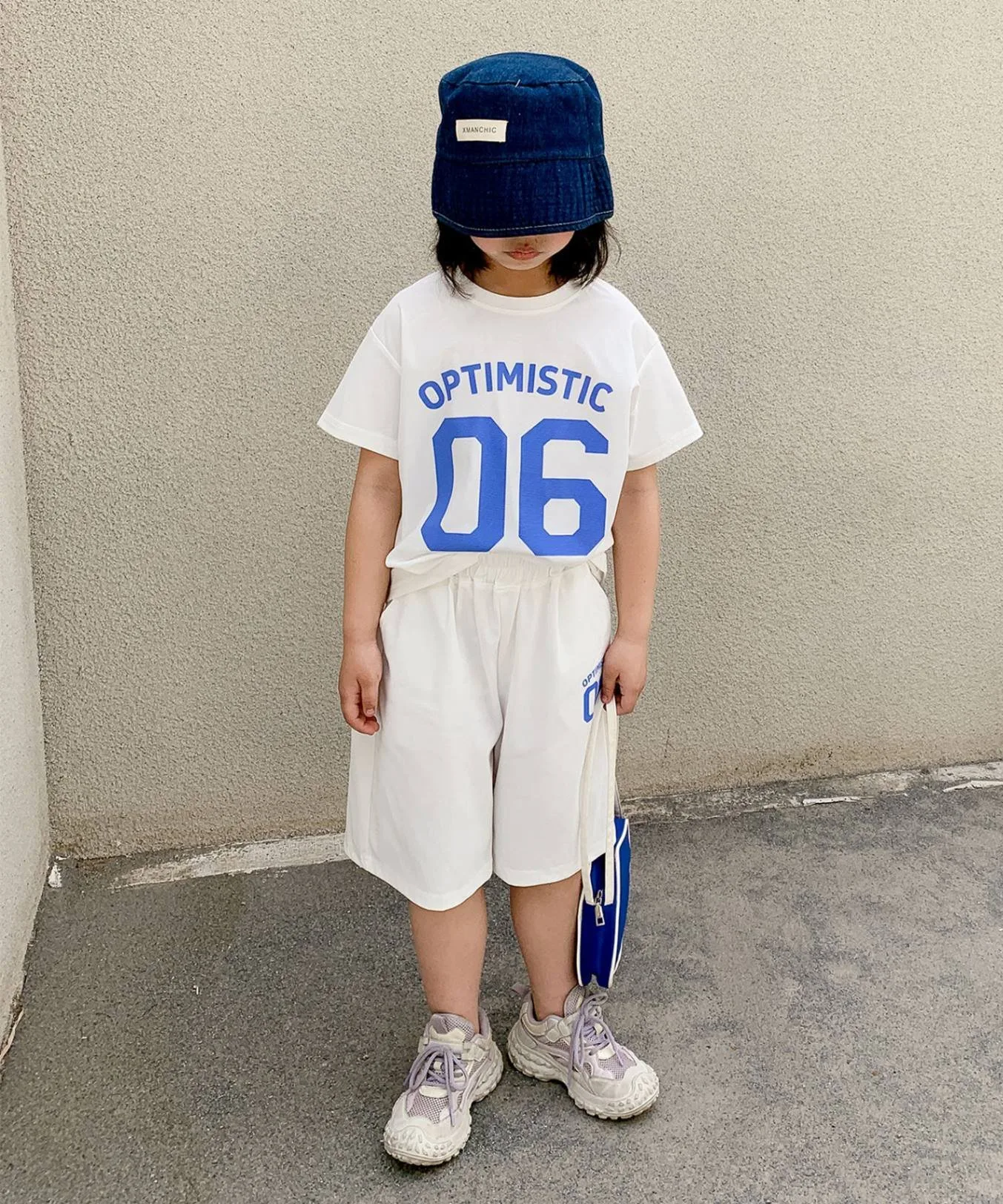 Детский комплект: футболка и шорты с номером и логотипом Aimoha Kids, white — фото 4