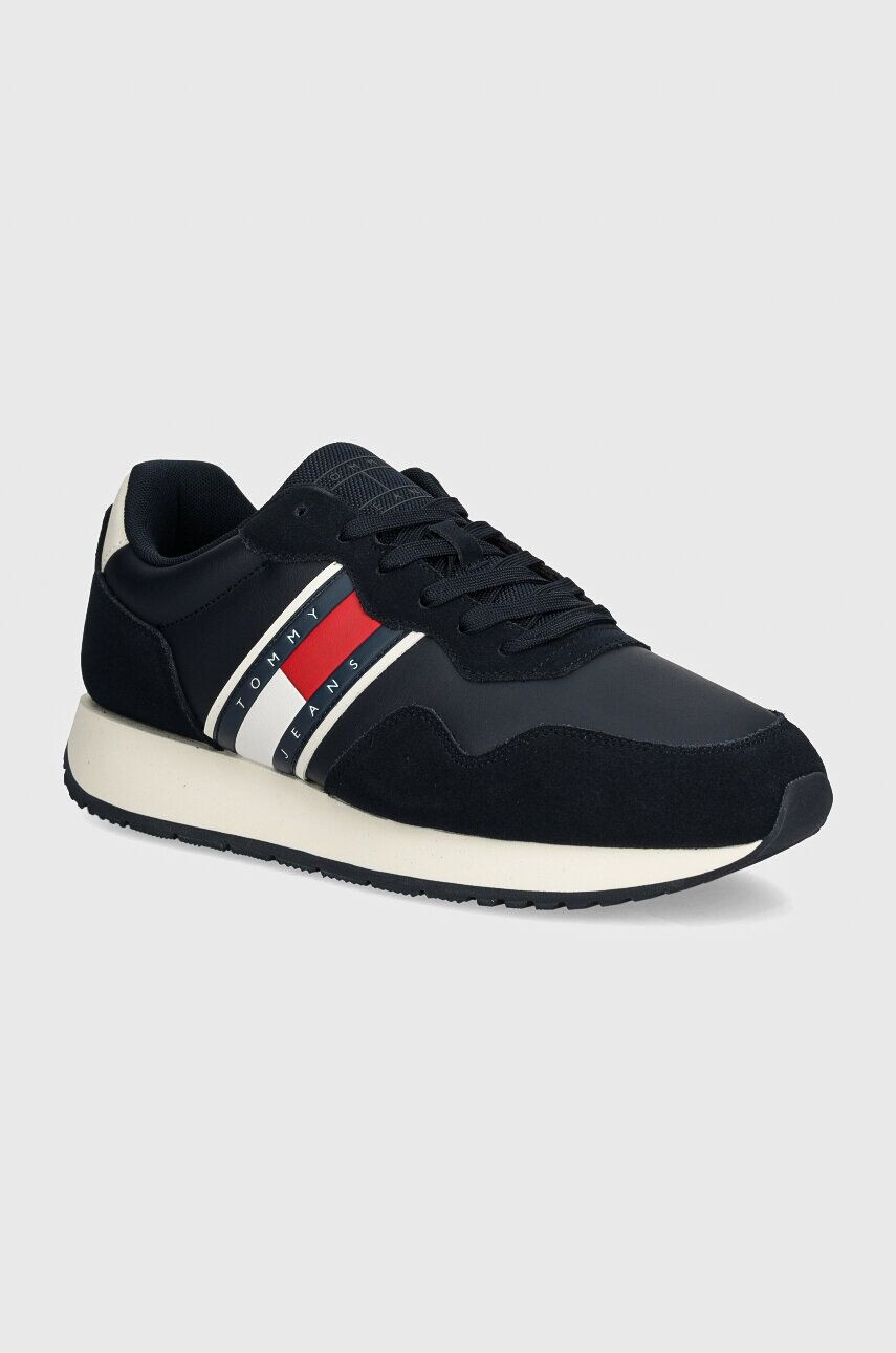 

Tommy Jeans TJM MODERN RUNNER кожаные кроссовки, темно-синий