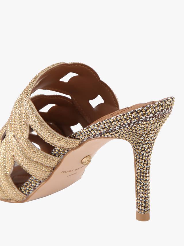 Кристальные мюлы-сабо на шпильке с цепочкой Kurt Geiger London, Gold — фото 4