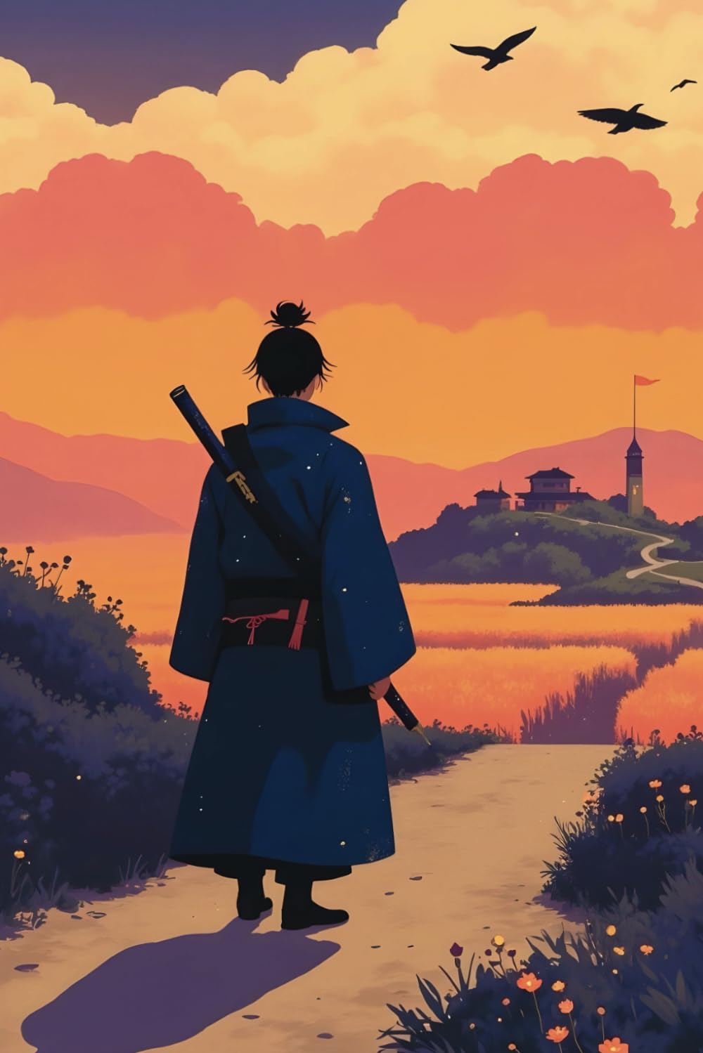 

Samurai Sunset Journal: Aesthetic Warrior Lined Notebook: Anime Lovers - 120 Pages, 6x9 inch, Matte Cover (Independently published)