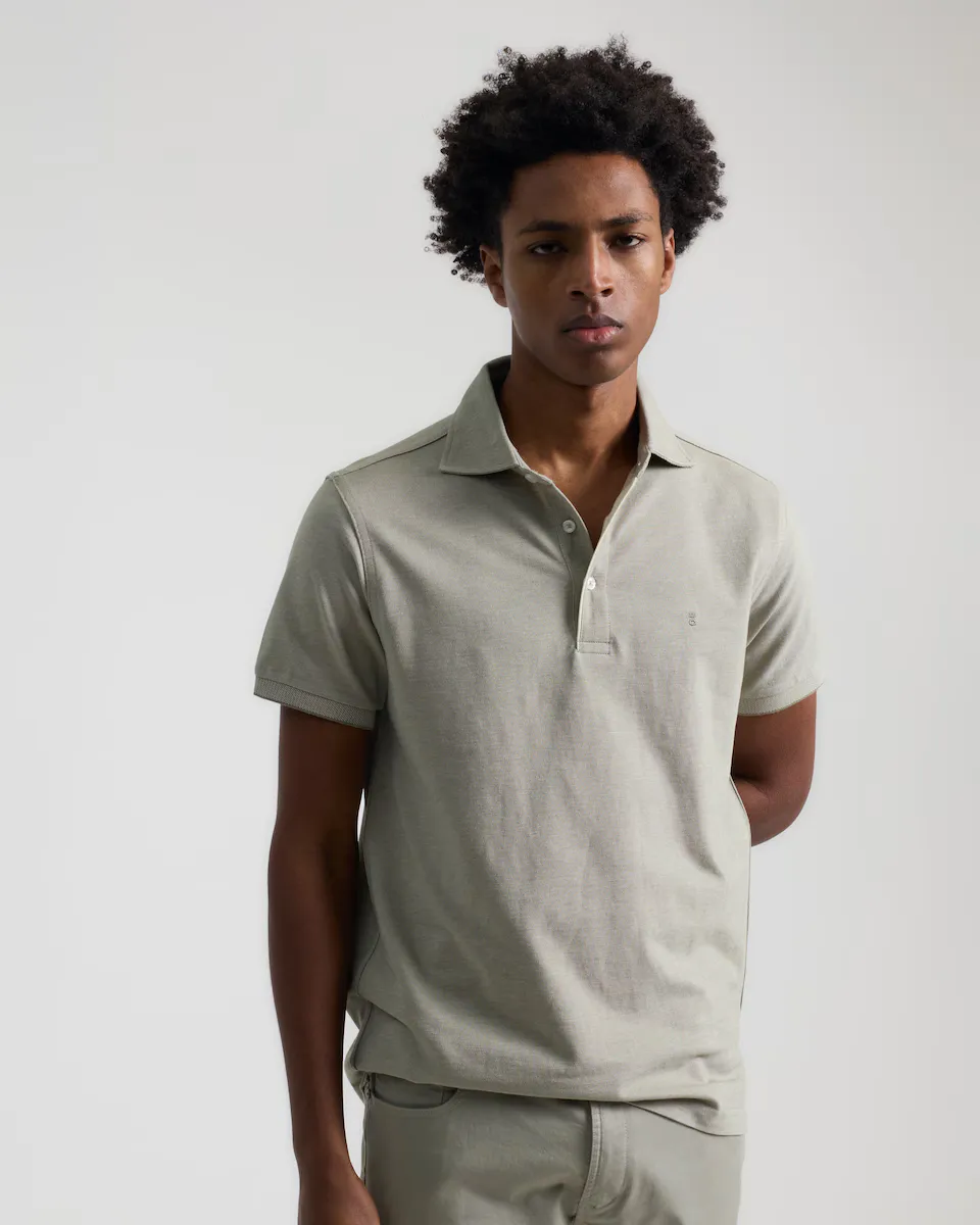 

Мужская поло из пике с итальянским воротником, slim fit PuroEgo, зеленый