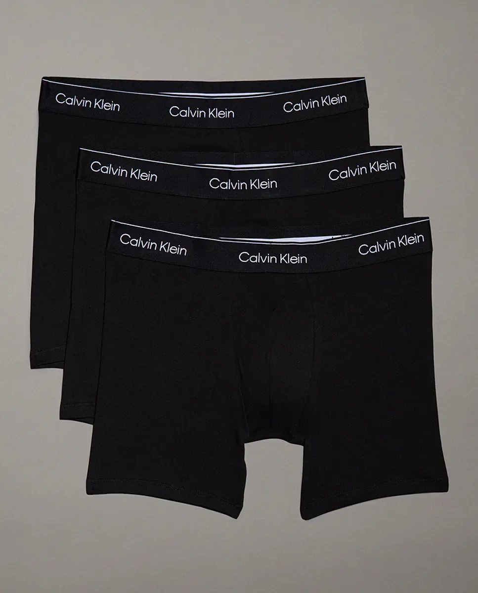 Набор из 3 длинных боксеров - Icon Cotton Stretch Calvin Klein, черный