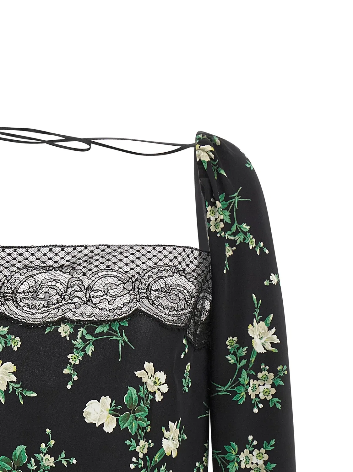 Топ с цветочным принтом DOLCE & GABBANA, черный — фото 3