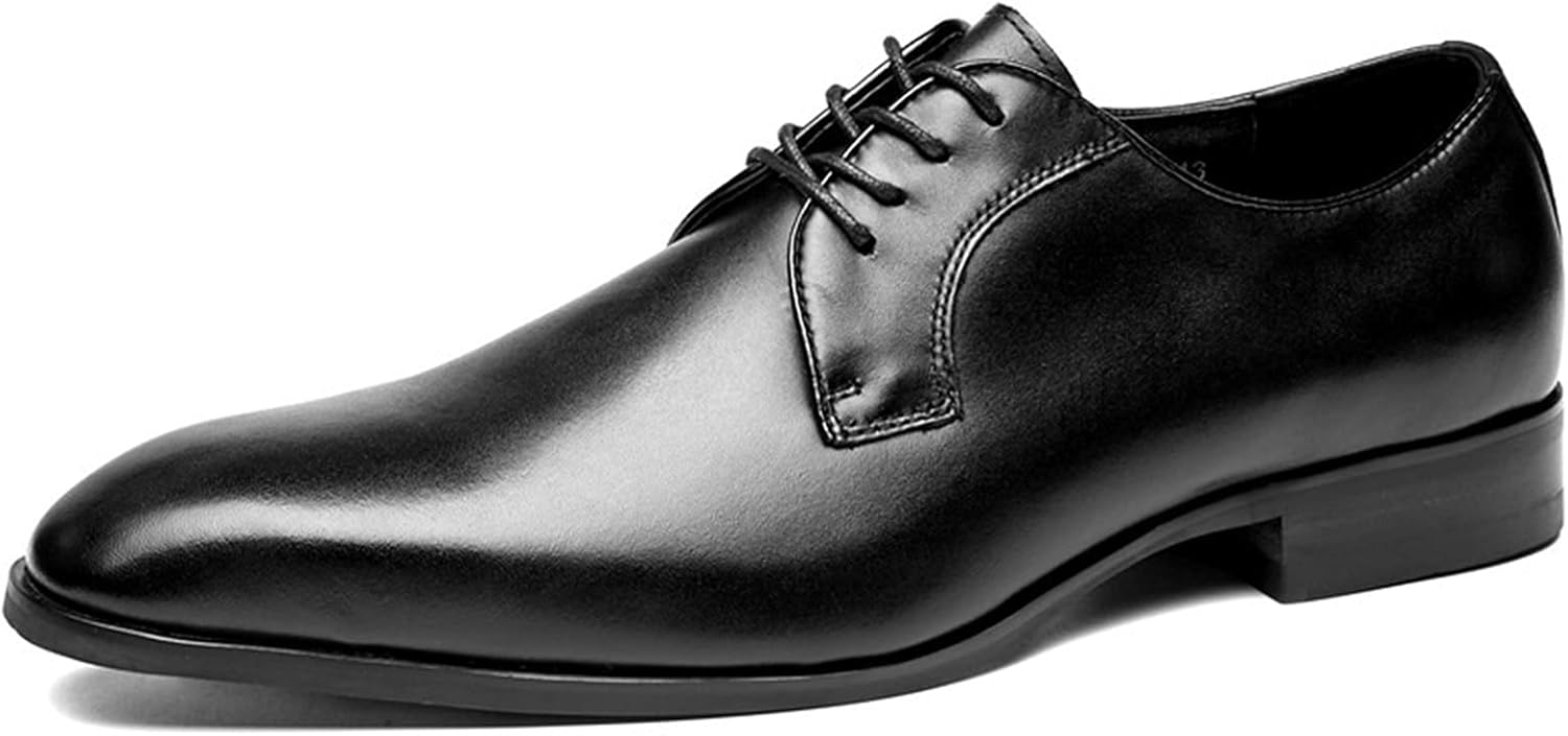 

Мужские оксфорды со шнуровкой, дерби, кожаные с круглым носком, низкие, с противоскользящей подошвой, классический стиль, каблук-блок Zuzala, черный