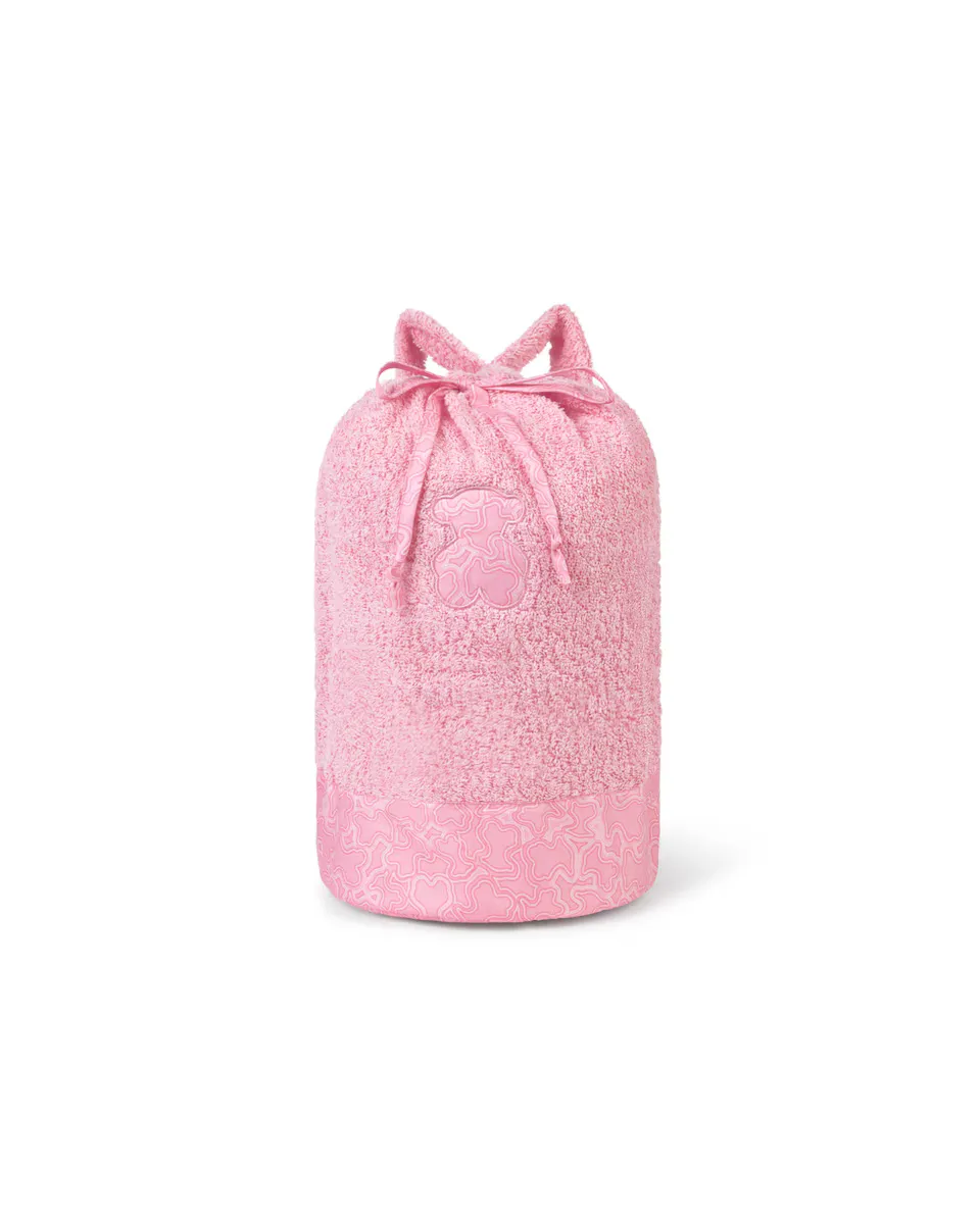 

Пляжная сумка для девочки в однотонной махровости и принте Kaos Tous, цвет Rosa