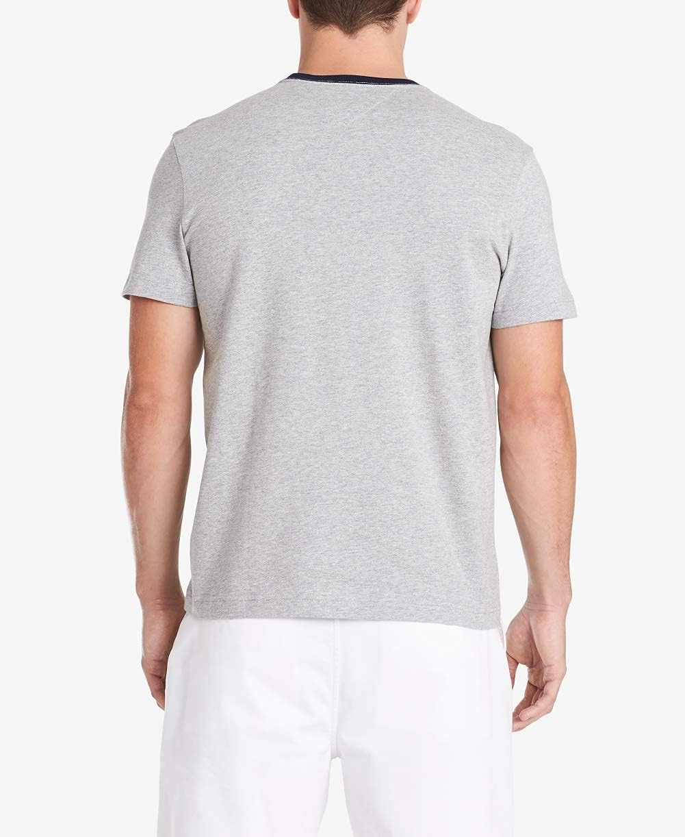 Мужская футболка с коротким рукавом и фирменными полосками Tommy Hilfiger, Grey Heather — фото 2