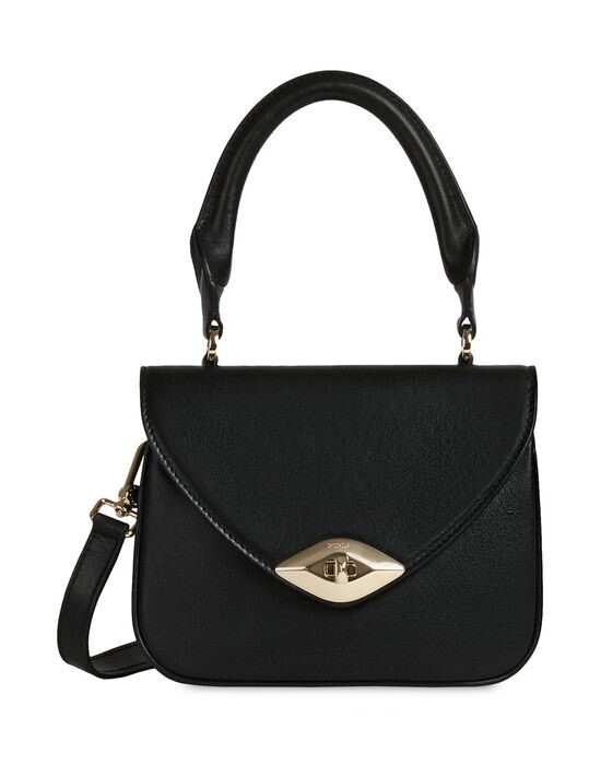 

Сумка FURLA кожаная с ручкой и ремнем, черный