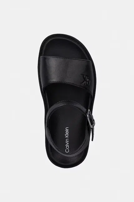 Сандалии детские из экокожи Calvin Klein Jeans, черный — фото 4