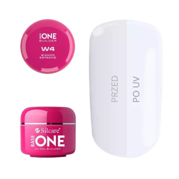 

Silcare, Base One, гель для наращивания ногтей, Bianco Estremo W4, 15 г