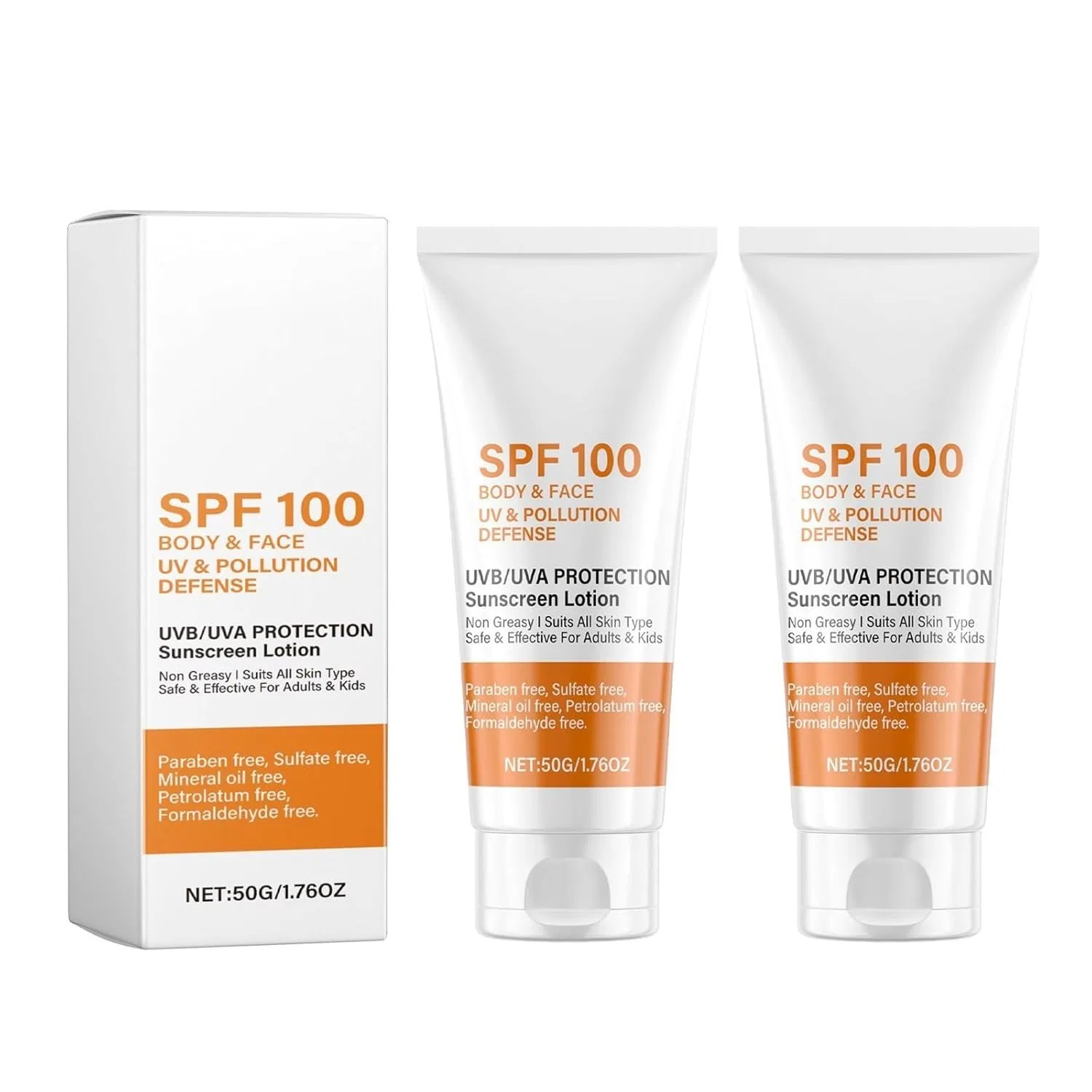 Солнцезащитный крем SPF 100 Bainuai, 2 Pieces.