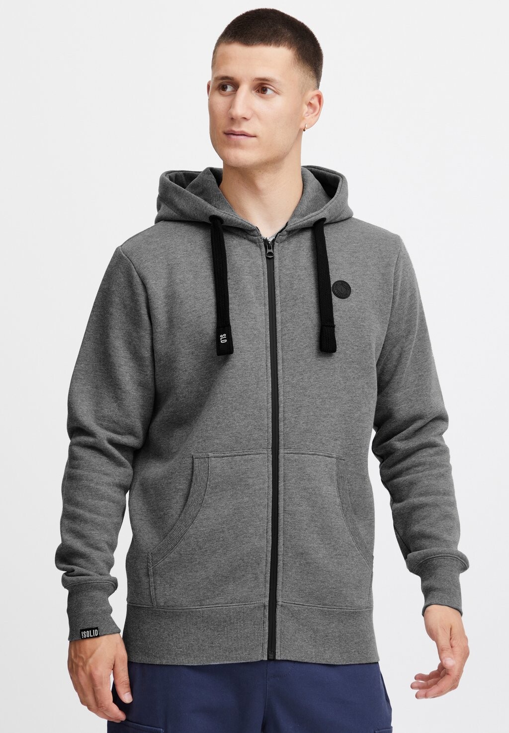 

Толстовка на молнии Sdbene Solid, цвет grey melange