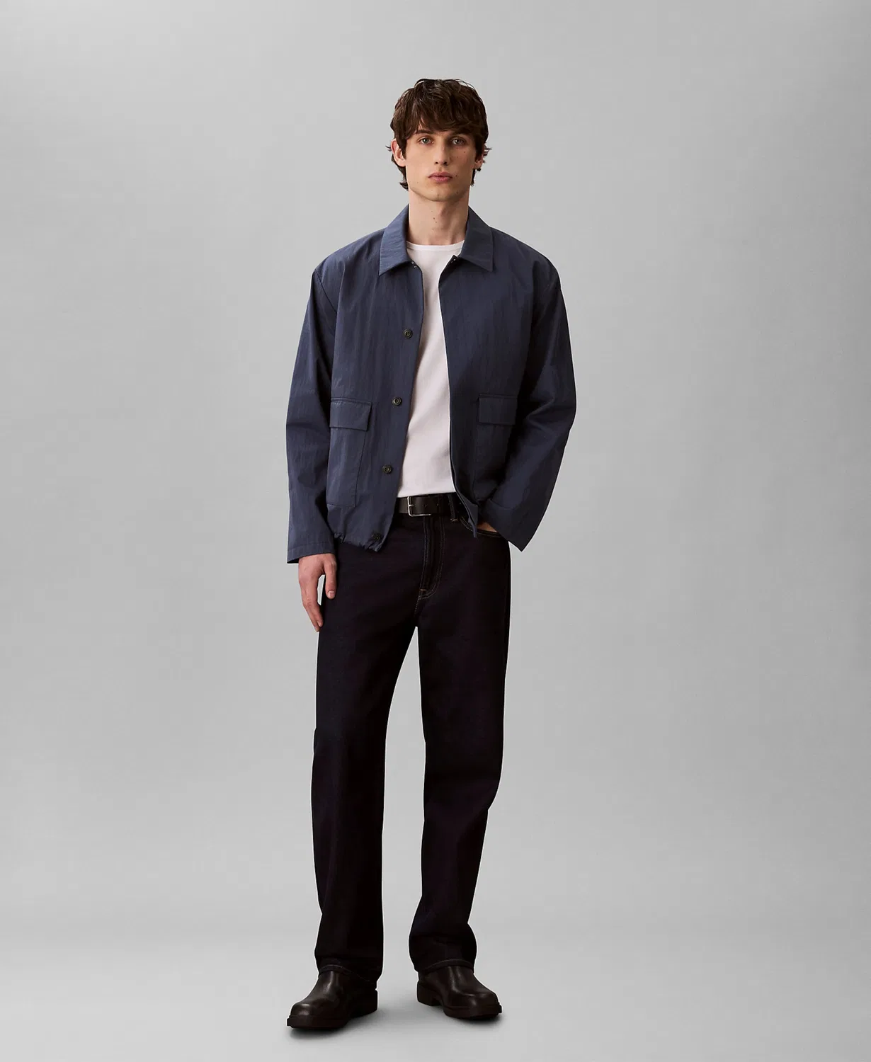 Куртка Calvin Klein межсезонья темно-синего цвета