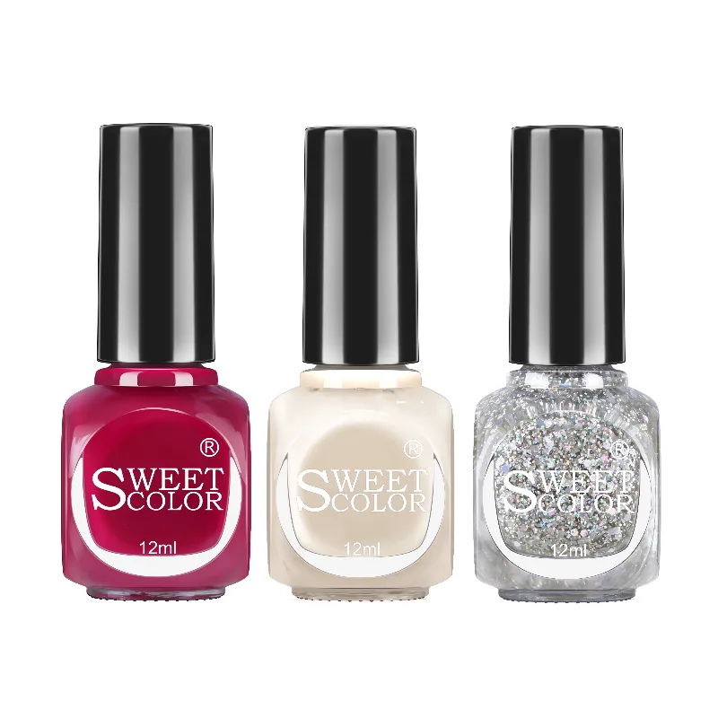 SweetColor Лак для ногтей на водной основе без запаха, долговечный, без сушки, быстросохнущий SHK001+SHL016/Girlish Dance 12мл*2, SH627+SHN001+SHL003/Peach Crisp