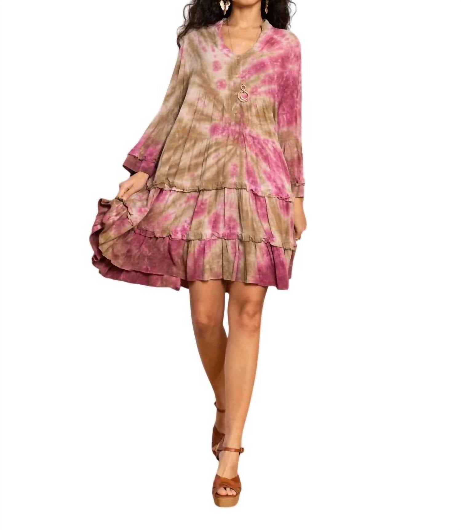 

Платье Calypso Tie Dye в винном цвете Last Queen, цвет wine