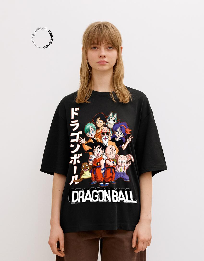 

Футболка с коротким рукавом Dragon Ball Bershka, черный
