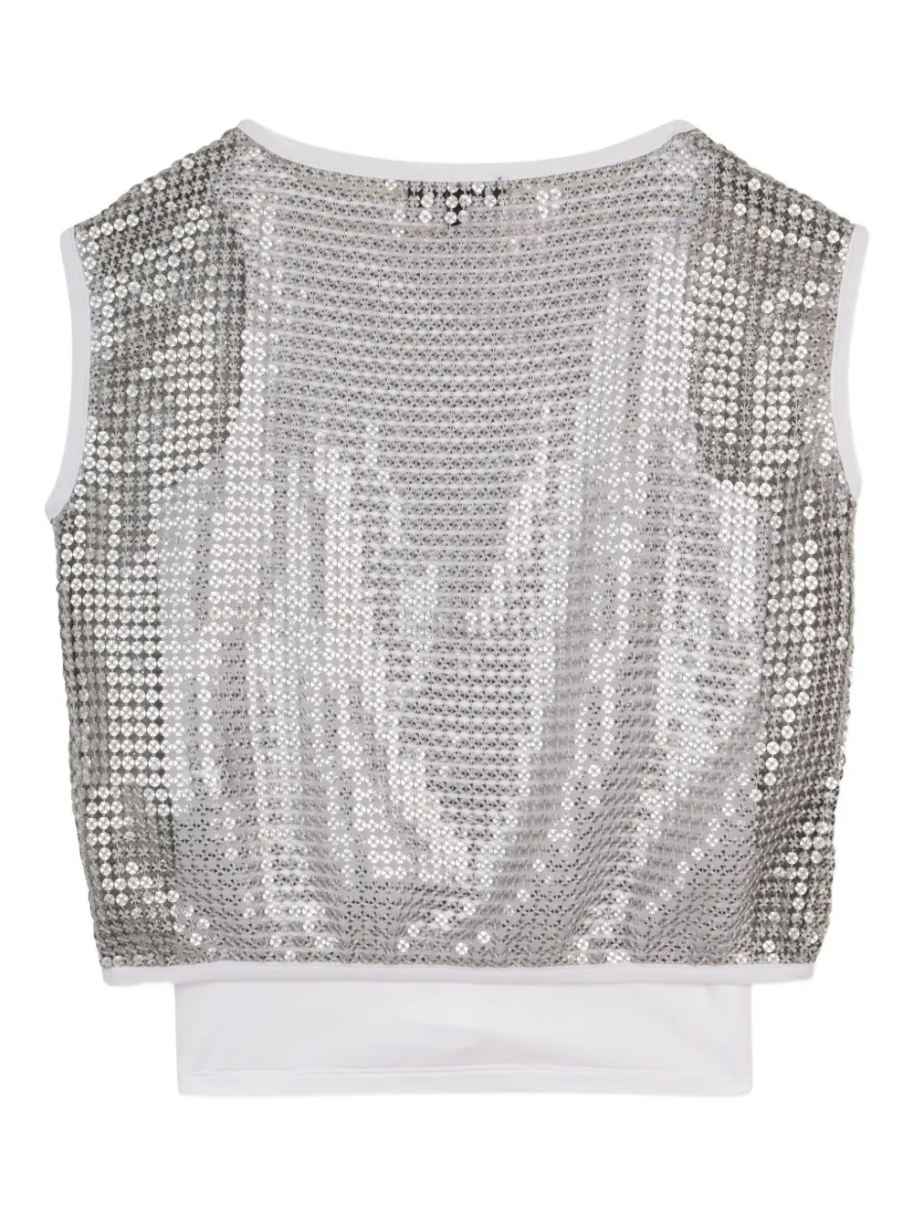 Топ с пайетками Dkny Kids, серебряный — фото 4