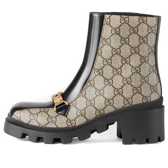 Кроссовки (WMNS) Gucci Horesbit Interlocking G ankle boots 'Black Ebony' 670412-2OQ50-9763